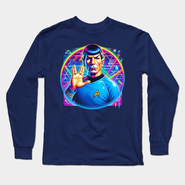 Mr. Spock in the 80's Long Sleeve T-Shirt by Tiger Mountain Design Co.